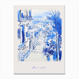 Alicante Spain Mediterranean Blue Drawing Poster Canvas Print