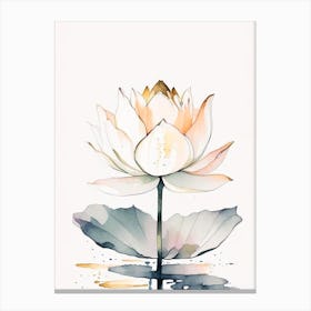 Giant Lotus Minimal Watercolour 2 Canvas Print