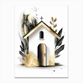 Church Design Vector Illustration Canvas Print