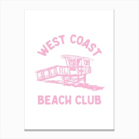 West Coast Beach Club - Pink Canvas Print