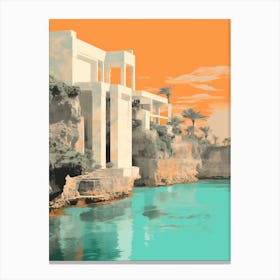 Horseshoe Bay Beach Bermuda Abstract Orange Hues 2 Canvas Print