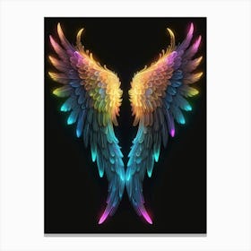 Neon Angel Wings 2 Canvas Print