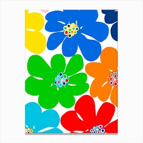 Colourful abstract flowers Canvas Print