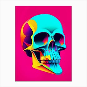 Skull With Vibrant Colors 2 Pop Art Canvas Print