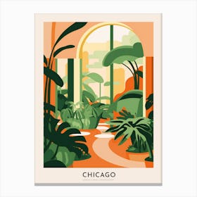 Garfield Park Conservatory Chicago Colourful Travel Poster Canvas Print