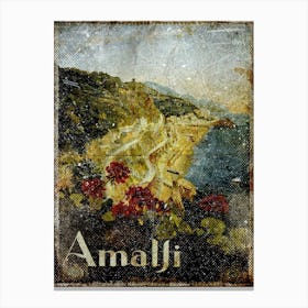 Vintage Travel Poster ― Amalfi Italia Canvas Print