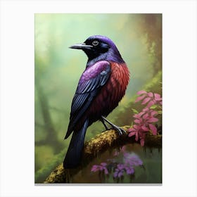Nature's Crown: Fruitcrow Jungle Bird Wall Art Canvas Print