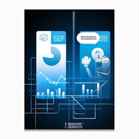 Business Decision Making Process Represented As Minimalistic Icons Split Screens Showing A Thought (6) Canvas Print