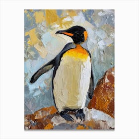 King Penguin Gold Harbour Colour Block Painting 1 Canvas Print