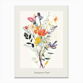 Kangaroo Paw 3 Collage Flower Bouquet Poster Canvas Print