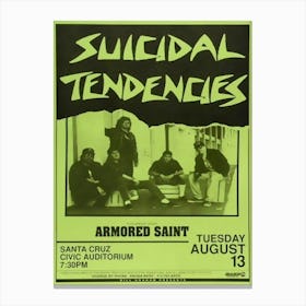 Suicidal Tendencies Armored Saint Decor Poster Canvas Print