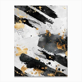 Abstract Black And Gold Painting 34 Canvas Print