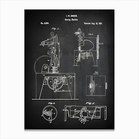 Sewing Machine Patent, Sing Sewing Room Decor, Sewing Room Wall Decor, Sewing Room Sign, Seamstress, Sewing, Sewing Patent Print, Hs2941 Canvas Print