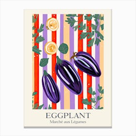 Marche Aux Legumes Eggplant Summer Illustration 2 Canvas Print