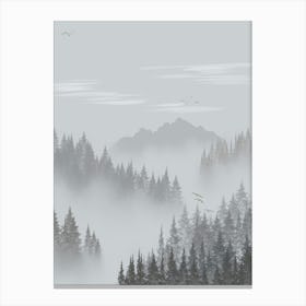 Foggy Landscape Canvas Print