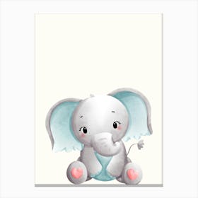 Baby Elephant Kids and Nursery Canvas Print