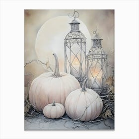 Pumpkins And Lanterns Canvas Print