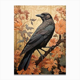Dark And Moody Botanical Raven 2 Canvas Print
