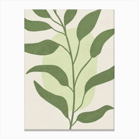 Minimalist Green Leaf Botanical Illustration Stampe su tela