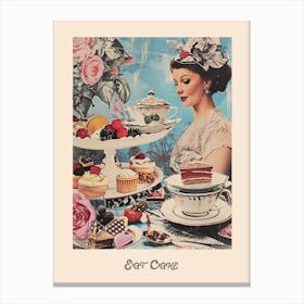 Eat Cake Vintage Tea Party 2 Canvas Print