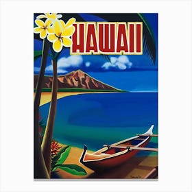 Hawaii, Lonely Boat On The Beach Canvas Print