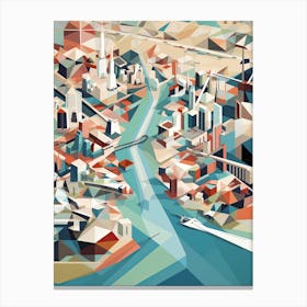 Melbourne, Australia, Geometric Illustration 2 Canvas Print