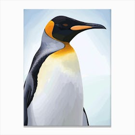 Emperor Penguin Dunedin Taiaroa Head Minimalist Illustration 4 Canvas Print