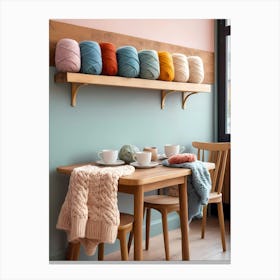 Table With Yarn Canvas Print