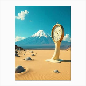 Clock In The Desert Canvas Print