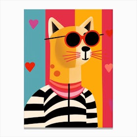 Little Puma 3 Wearing Sunglasses Canvas Print