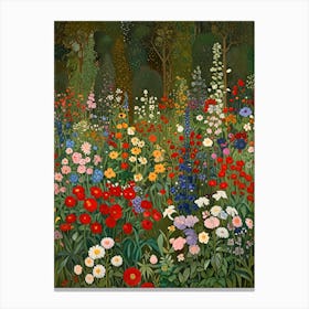 Gustav Klimt Flower Garden Of Flowers Canvas Print