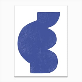 Abstract Blockprint Blue Canvas Print