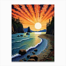 Olympic National Park Retro Pop Art 12 Canvas Print