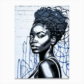 Graffiti Mural Of Beautiful Black Woman 228 Canvas Print