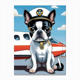 Boston Terrier Pilot-Reimagined 34 Canvas Print