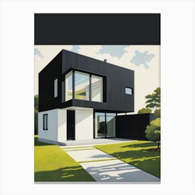 Minimalist Modern House Illustration (45) Canvas Print