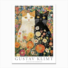 Gustav Klimt Print Cats Klimt Poster Klimt Exhibition Poster Cats Painting Flower Garden Flower Canvas Print