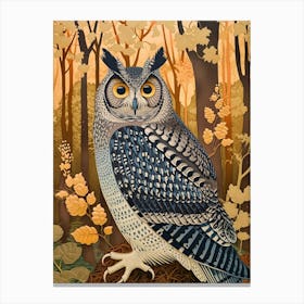 Burmese Fish Owl Relief Illustration 1 Canvas Print