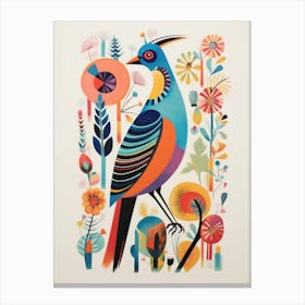 Colourful Scandi Bird Pheasant 1 Canvas Print