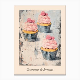 Cupcakes & Smiles Retro Poster 2 Canvas Print