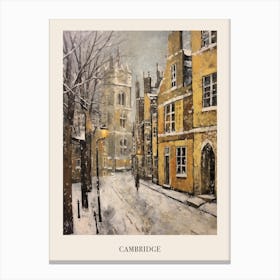 Vintage Winter Painting Poster Cambridge United Kingdom 2 Canvas Print