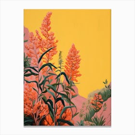 Boho Wildflower Painting Goldenrod 1 Canvas Print