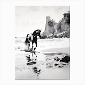 A Horse Oil Painting In Praia Da Marinha, Portugal, Portrait 4 Canvas Print