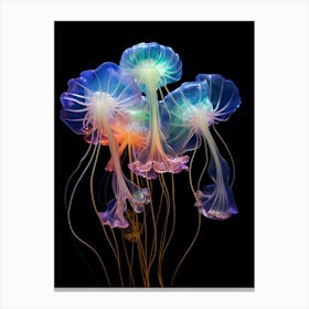 Portuguese Man Of War Neon 4 Canvas Print