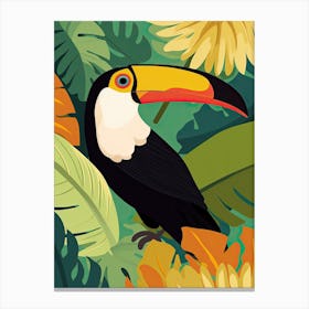 Toucan Jungle Cartoon Illustration 1 Canvas Print