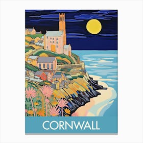 Corwall England Night Travel Print Painting Cute Canvas Print