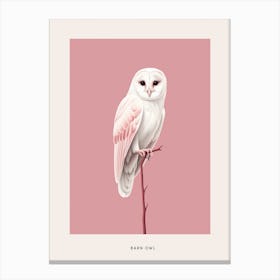 Minimalist Barn Owl 1 Bird Poster Canvas Print