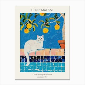 Henri Matisse White Cats Lemons Pool Summer Painting Canvas Print