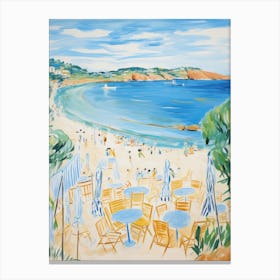 Costa Smeralda, Sardinia   Italy Beach Club Lido Watercolour 2 Canvas Print