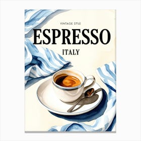 Vintage Style Espresso Italy Canvas Print